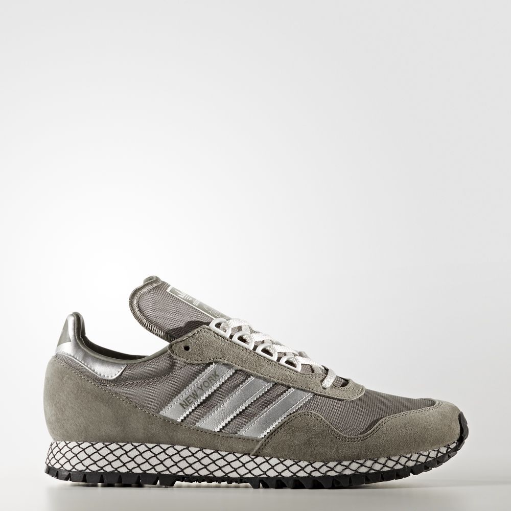 Adidas New York - Originals ανδρικα - Ασημι Μεταλλικός/Μαυρα,Μέγεθος: EU 36 – 54 2/3 (494TXGSL)